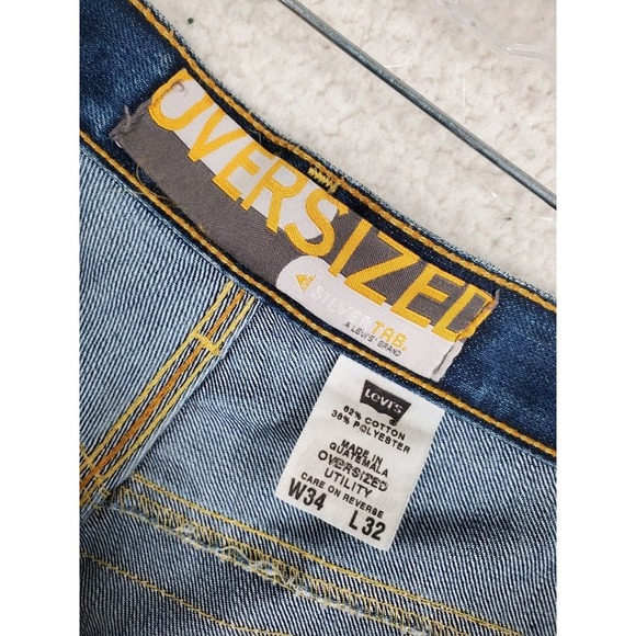 Levis SilverTab Oversized Baggy Blue Jeans Mens 34x32 Utility (36x32.5) - Picture 2 of 13